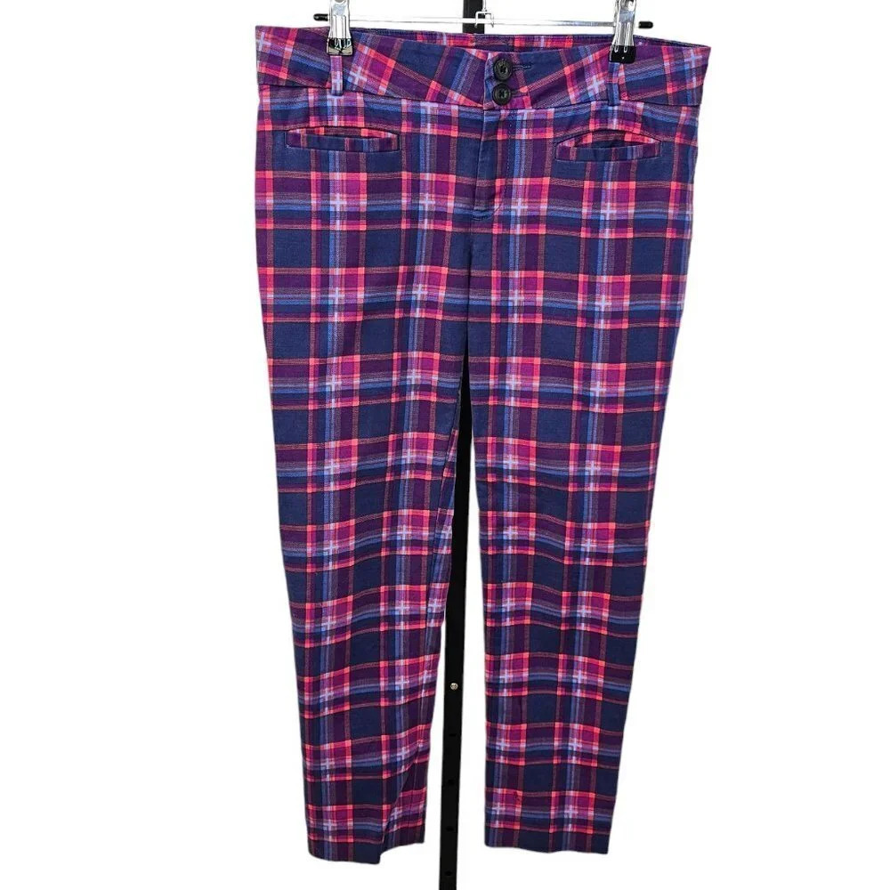 Anthropologie Cartonnier Womens  Plaid Charlie Ankle Pants Size 4